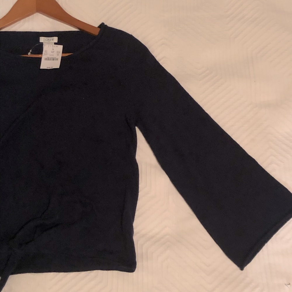 J. Crew Navy Blue Front Tie Sweater